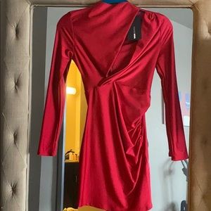 Red cut out mini dress